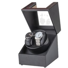 Watch Winders 2 For Automatic Watches Usb Power Used Globally Mute Mabuchi Motor Mechanical Rotate Stand Box Carbon Fibre 231005