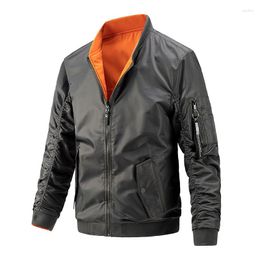 Men's Jackets Men Military Jacket Stand Collar Solid Bomber Casual Zipper Pilot Baseball Coat Fashion Clothing