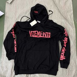 Men's Hoodies Sweatshirts VETEMENTS Hoodies Bullet Screen Letter Print Drawstring Pullover Embroidery Letters Oversized Men Women VTM Sweatshirts J231006