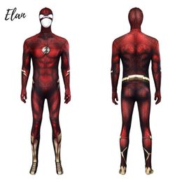 Red Supereroe Zentai Suit Cosplay Barry Allen Costume Cosplay Tuta Copricapo Vestito Halloween Party Comic Con Fancy Dresscosplay