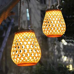 Table Lamps Rattan Weaving Solar Led Garden Light Waterproof Garden Decoration Outdoor Solar Courtyard Lamp Lawn Portable Lamp Atmosphere YQ231006