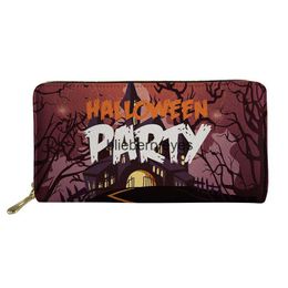 Totes Creative Halloween Women's Wallet PU Zipper Storage Bag Multi Card Hand Wallet Custom09blieberryeyes