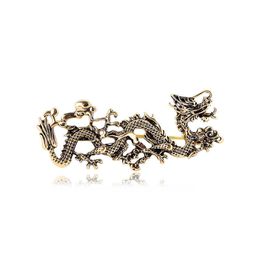 Designer Luxury Brooch Fashion Alloy Inlaid Diamond Chinese Dragon Brooch Hip-hop Trendy Brooch Popular Corsage Suit Accessories