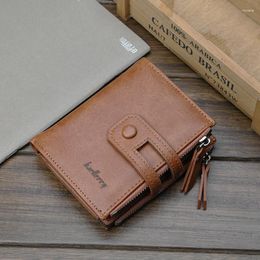 Wallets Vintage Short Men's Wallet Business Leather Coin Purse Multifunction Man Card Holder Fashion Zipper Money