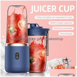 Fruit Vegetable Tools 6 Blades Portable Juicer Cup Juice Matic Small Electric Smoothie Blender Ice Crushcup Food Processor Drop De Dhgul