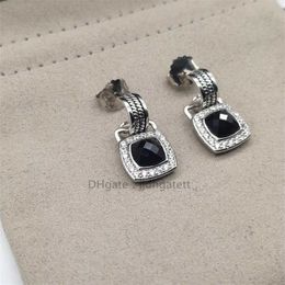 Designer Wholesale Earring Earrings and Cheap Luxury 90% Women Store Elegant Inlaid Black Small Off Cystal Zircon Dangler High Jewelry Banquet Wedding Birthday Gift