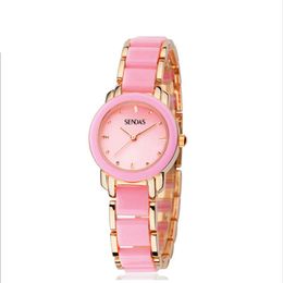 SENDA Brand Mother Pearl Shell Dial Trendy Quartz Womens Watch Delicate Students Watches Jewellery Buckle Comfortable Band Ladies Wr256a