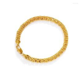Link Bracelets XP Jewellery --( 21 Cm X 6 Mm ) Pure Gold Plated Double Circle For Men Fashion Nickel Free