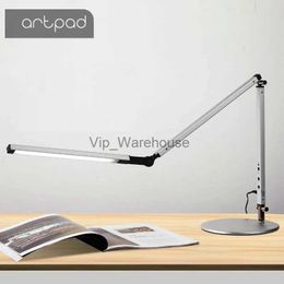 Table Lamps Energy Saving Modern LED Desk Lamp with Clamp Dimmer Swing Long Arm Business Office Study Desktop Light for Table Luminaire YQ231006