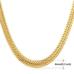 Snake Chain Fashion Necklace 18K Yellow Gold Filled Hip Hop Mens Necklace Choker Chain Link Gift222L