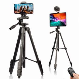 Tripods Phone Tripod 167cm Professional Video Recording Camera Pography Stand with Remote Carry Bag for iPad Pro 129" Tablet Webcam 231006