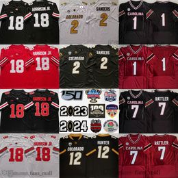 100th Colorado Buffaloes 2 Shedeur Sanders 12 Travis Hunter Jersey NCAA Football 18 Marvin Harrison Jr. Deebo Samuel Spencer Rattler Jerseys Uniform Man Women Youth