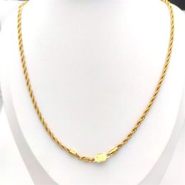 18K Connect Solid Fine Yellow Gold Filled 3mm Thin Cut Rope Chain Necklace Women 500mm 20 225I