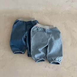 Trousers Autumn Baby Denim Infant Toddler Loose Casual Pants Solid Fashion Boys Girls Versatile Pocket Jeans Kids Clothes