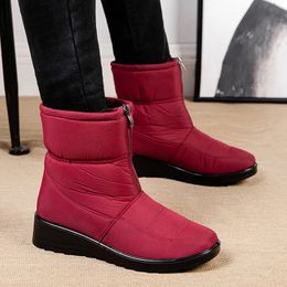 Boots Platform Waterproof Snow Boots Women Winter Thick Plush Ankle Boots Woman Non Slip Warm Cotton Padded Shoes Ladies 231006