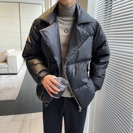 Men s Down Parkas 2023 Men Winter Fashion Zipper Solid Colour Coats Male Loose White Duck Jackets Short Thick Warm Outerwear H533 231005