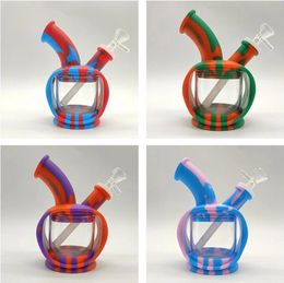 Colourful Smoking Silicone Bong Pipes Kit Apple Christmas Eve Style Travel Bubbler Tobacco Philtre Funnel Spoon Bowl Oil Rigs Waterpipe Dabber Holder DHL