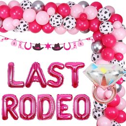 Other Event Party Supplies Western Theme Last Rodeo Bachelorette Party Decorations Pink Balloon Garland Kit Cowgirl Banner for Bride To Be Bridal Shower 231005