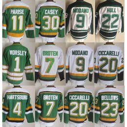 Man Vintage Hockey 4 Craig Hartsburg Jerseys Retro 20 Dino Ciccarelli 1 Gump Worsley 11 JP PARISE 30 Jon Casey 9 Mike Modano 7 Neal Broten 23 Brian Bellows Classic CCM