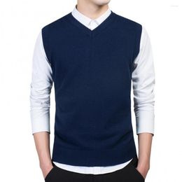 Men's Vests Autumn And Winter V Neck Vest Sweater Men Knitted Casual Sleeveless Stripes High Quality Fashion Male Clothing