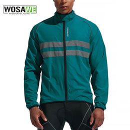 Cycling Jackets WOSAWE Cycling Jacket Man Windproof Waterproof Reflective Ultralight MTB Mountain Bicycle Wind Jackets Cycling Bike Windbreaker 231005