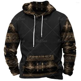 Men's Hoodies 2023 Vintage Hoodie For Men Autumn Long Sleeve Hooded Pullover T-Shirt Oversized Clothing Fashion Casual Streetwear