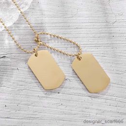 Pendant Necklaces High Quality High Polished Double Layer Dog Tag Necklace Men Charm Trend Jewelry R231006