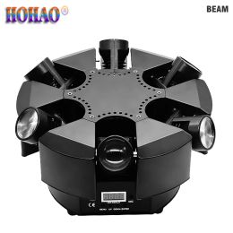 HOHAO 2021 Sales Smart 6 Head 10W Led Moving Head Beam Laser Light RGBW 4IN1 High Brightness Horizontal X-axis Infinite Rotation
