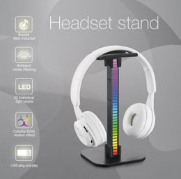 RGB Lights Headphone Stand Desktop Gaming Headset Holder Hanger for All Gamer PC Earphone