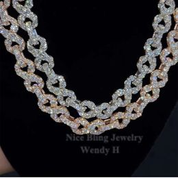 Niestandardowe biżuterię biodrową Naszyjnik mrożony Diamond S925 Silver Forever 8 Gold Moissanite Projekt łańcucha dla mężczyzn