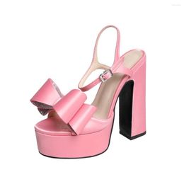 580 232 Bling Sandals Sweety Bowtie Embellished Gladiator Women Peep Toe Buckle Strap Slingback Shoes Ladies Dress Square High Heels