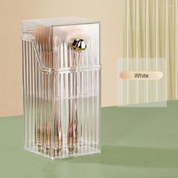 Storage Boxes 2023 Up Brush Case Transparent Oblong Shape Anti-crack Lipstick Eyebrow Pencil Make Organiser For Dorm