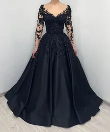 Oct Aso Ebi Arabic Black A-Line Bride Dresses Lace Beaded Evening Prom Formal Party Birthday Celebrity Mother Of Groom Gowns Dress Zj364 407