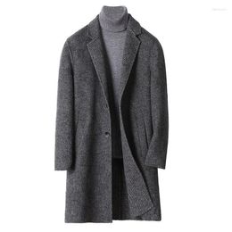 Men's Jackets Alpaca Woollen Overcoat In Spring Autumn And Winter Medium Long Double-sided Cloth High-end Fashion Casual Coat