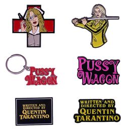 Pins Brooches Quentin Tarantino Movie Kill Bill The Bride Pussy Waggon Brooch Pin Keyring240n