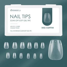 False Nails MyBormula 600st/Box XXS Kort falska naglar Tips Semi-Matte Press On Nails For Working Nail Full Cover Artificial Fake Nail 230927