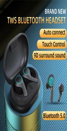 Wireless Headphones Earphones Bluetooth 50 TWS Stereo Headset Bass Earbud Phone Call with Touch Control Microphone for Sports7254026