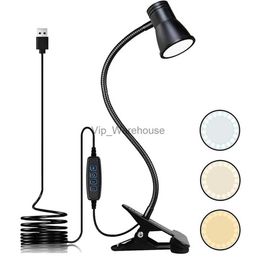Table Lamps Clamp Book Lamp USB 3W 3CCT Dimmable Portable Reading Lamp Desk Table Bed Bedside Shelf with Flexible Gooseneck Night Light YQ231006