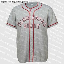 NEW College Wears Washington State University 1948 Road Jersey 100% Stitched Embroidery s Vintage Baseball Jerseys Custom Any Name