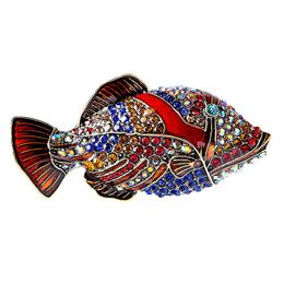 Designer Luxury Brooch Diamond Inlaid Tropical Fish Alloy Mediaeval Vintage Niche Unique Style Exquisite Clothing Pins