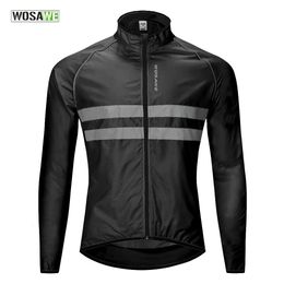 Cycling Jackets WOSAWE Men's Cycling Jacket High Visibility MultiFunction Jersey Road MTB Bike Bicycle Windbreaker Windproof Quick Dry Jacket 231005