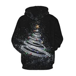 European and American Foreign Trade Christmas Hoodie New 3D Digital Printing Loose Long-Sleeved Hoodie Men's Wear Men's Hoodie HHY#