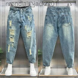 Men's Jeans Foufurieux New Ripped Jeans Men Clothes Loose Stretch High Waist Jeans Male Denim Pants Oversize Vintage Jean Trousers Harajuku J231006