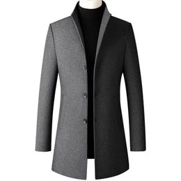 Men s Trench Coats Men Long Jackets Double Breasted Casual Wool Blends Business Leisure Overcoats Male Fit 3XL 231005