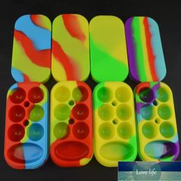 Top 1pc Silicone 6in1 Nonstick Wax Jars Dab Container Case Box For Vaporizer E Cigs Soild Food Grade Silicon Containers