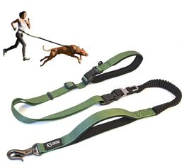 Dog Collars Leashes TSPRO Hands Free Dog Leash for Walking Running with Safety Car Seat Belt Shock Absorbing Bungee Leash with Padded Handle 231005