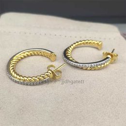 earrings shipping designer free Jewellery bijoux woman fashion earring Hsc luxury Gold Hook Twisted Wire Buckle Earrings in Sterling Silver with 14k Yellow Plated