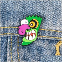 Pins Brooches Strange Species With Long Green Nose Enamel Brooch Denim Clothes Bag Lapel Pin Button Badge Cartoon Jewellery Gift For
