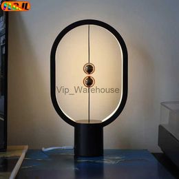 Table Lamps LED Mini Table Lamp Desktop Lamp Bedroom Lamp Oval Magnetic Air Switch Eye Protection Night Light Touch Control Lamp Lighting YQ231006