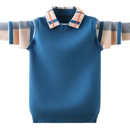 Pullover Winter Children's Clothing Boy's Clothover Knitting Tröja Barnkläder Bomullsprodukter Håll varm pojke tröja 231005